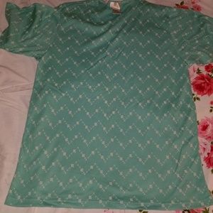 Blue and white pattern shirt
